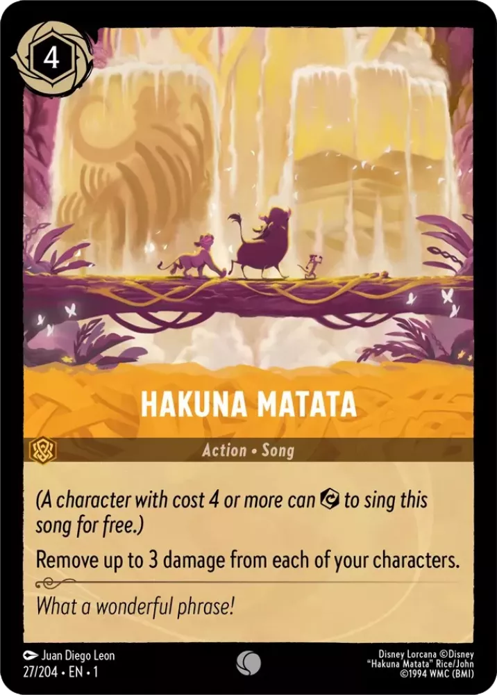 Hakuna Matata Trading Game Card