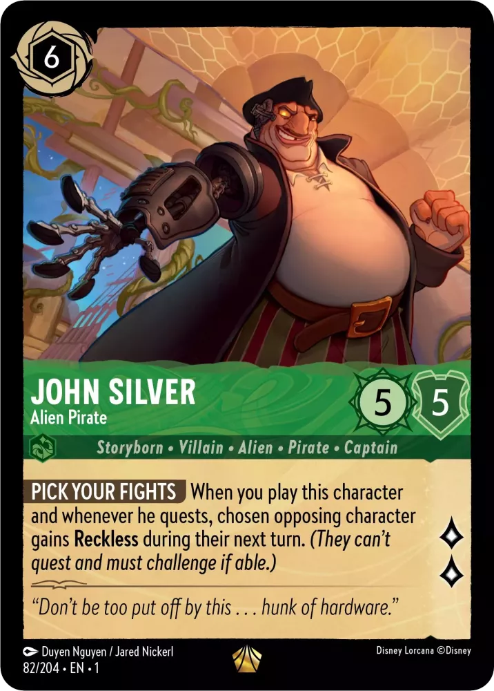 John Silver Alien Pirate Trading Card - Collectible